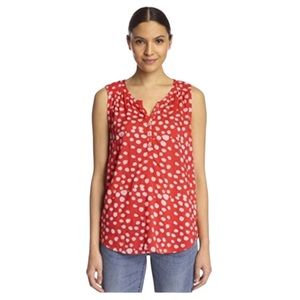 Velvet By Graham & Spencer Febe Royalty Tank Top Red & White Polka Dots Size XS